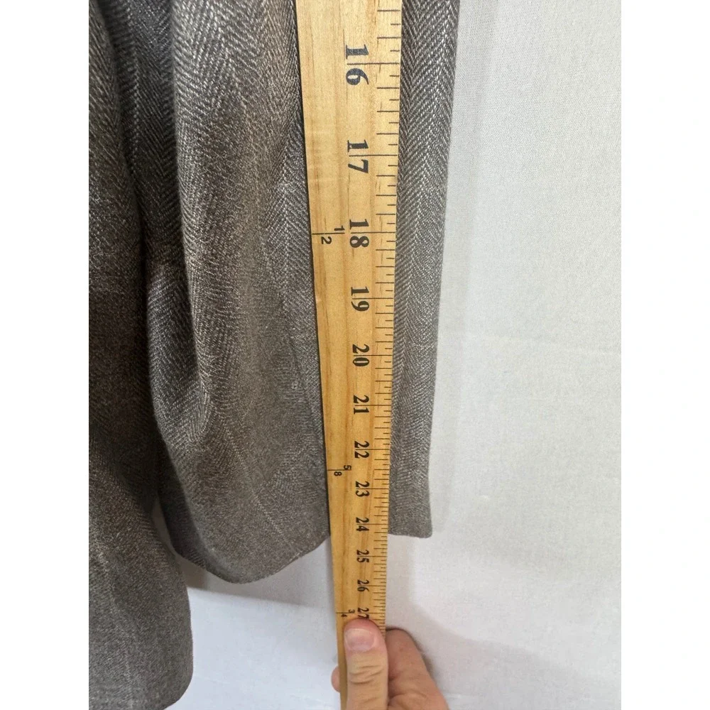 Pronto Uomo Couture Mens 44 Short Brown Windowpane Wool Silk Linen‎ Sport Coat